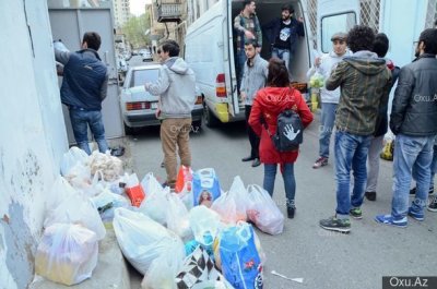 В Баку собирают помощь для солдат – ФОТО