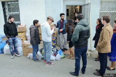 В Баку собирают помощь для солдат – ФОТО